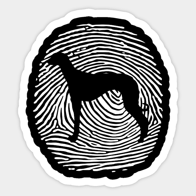 Old Croatian Sighthound DNA Fingerprint Sticker by Shirtjaeger